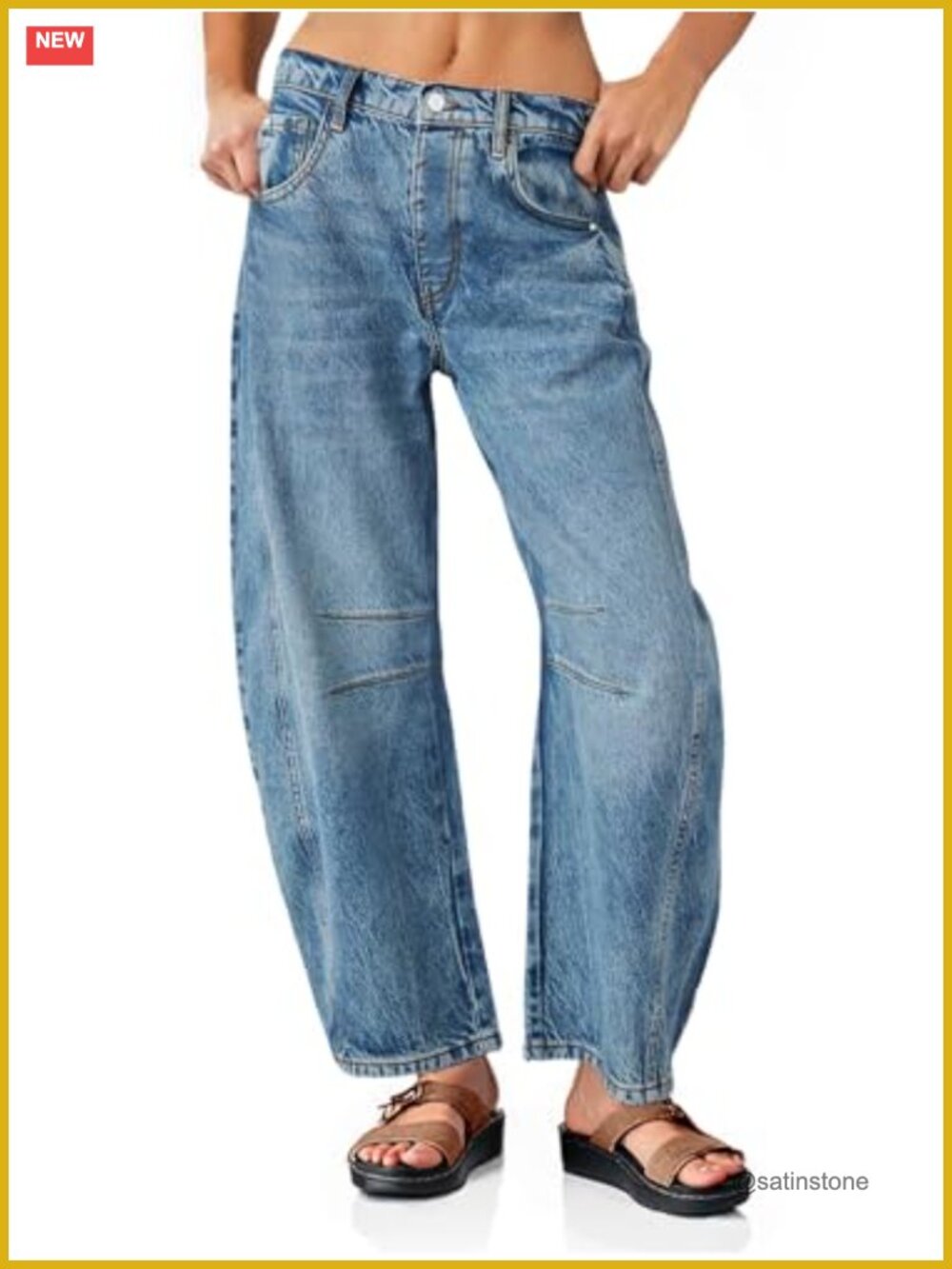 Wide Leg Mid Rise Boyfriend Jeans | Cute Barrel Ankle Pants | Balloon Jeans